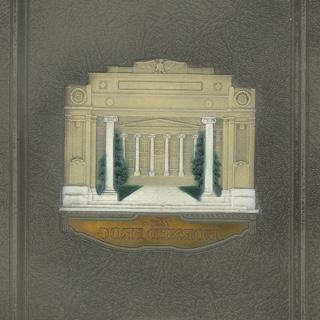 Cover of a TCU yearbook featuring an embossed illustration of a campus building and the words The Horned Frog and 1926.